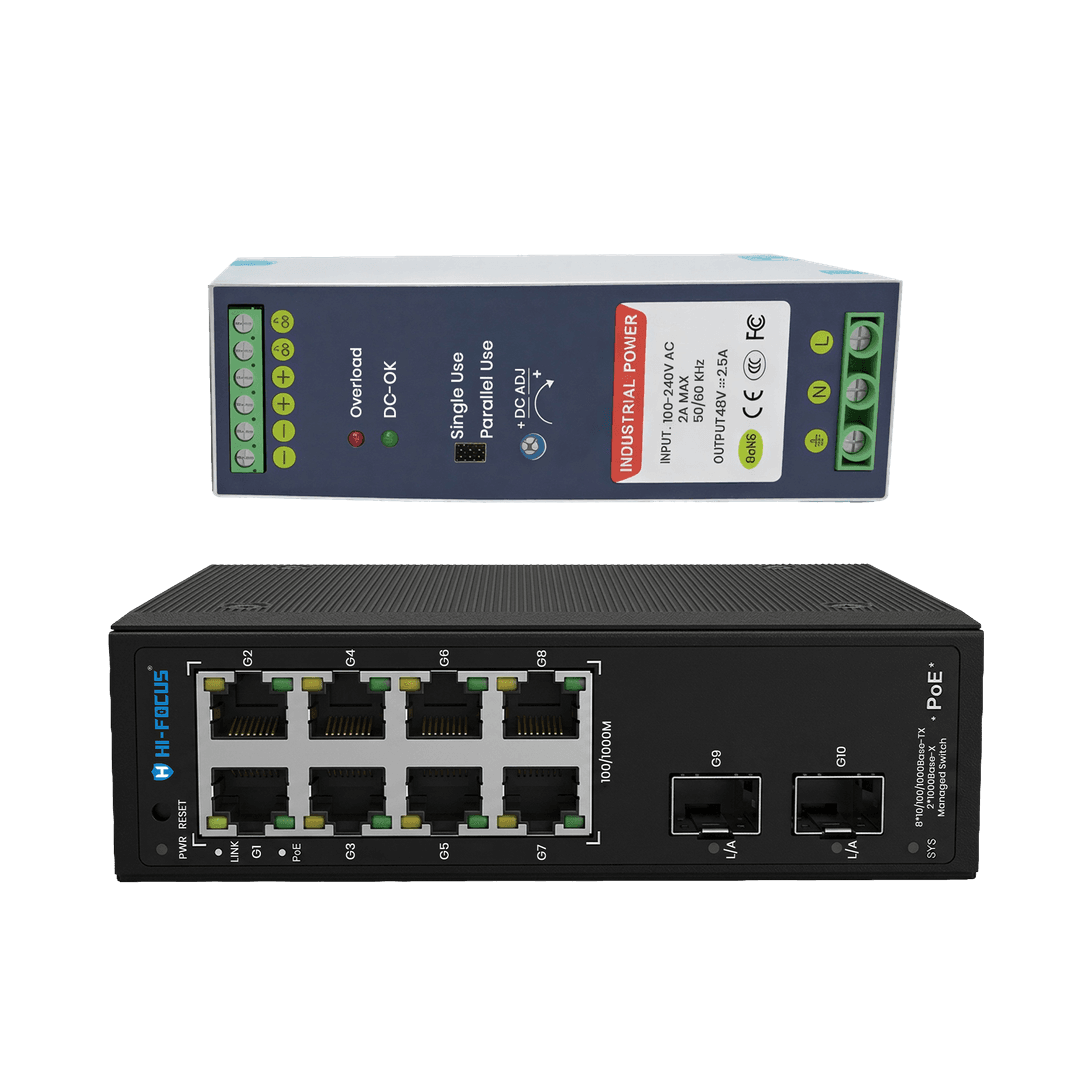 8 PORT INDUSTRIAL POE SWITCH